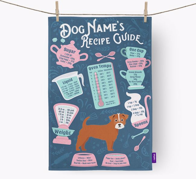 'Recipe Measurements Guide' - Personalised {breedFullName} Tea Towel